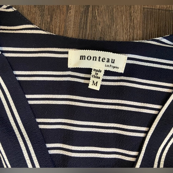 Monteau | Navy | Wrap Dress | Size Medium - Picture 5 of 5